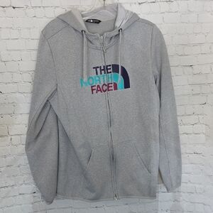 The North Face Women's Half Dome Full-Zip Hoodie - Grey/Multi-Color Logo Size L
